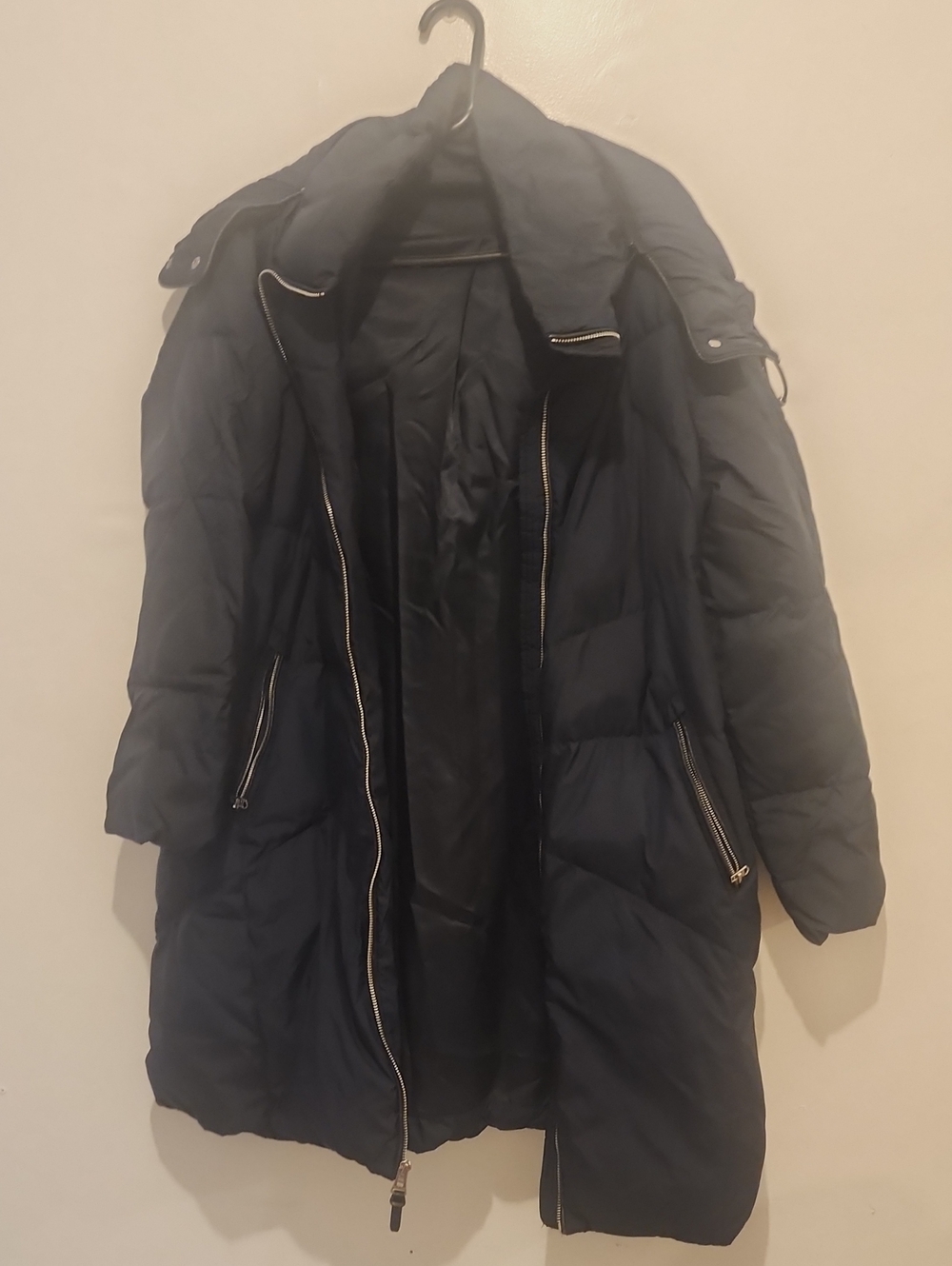 Cole Haan Black Long Quilted Puffer Coat